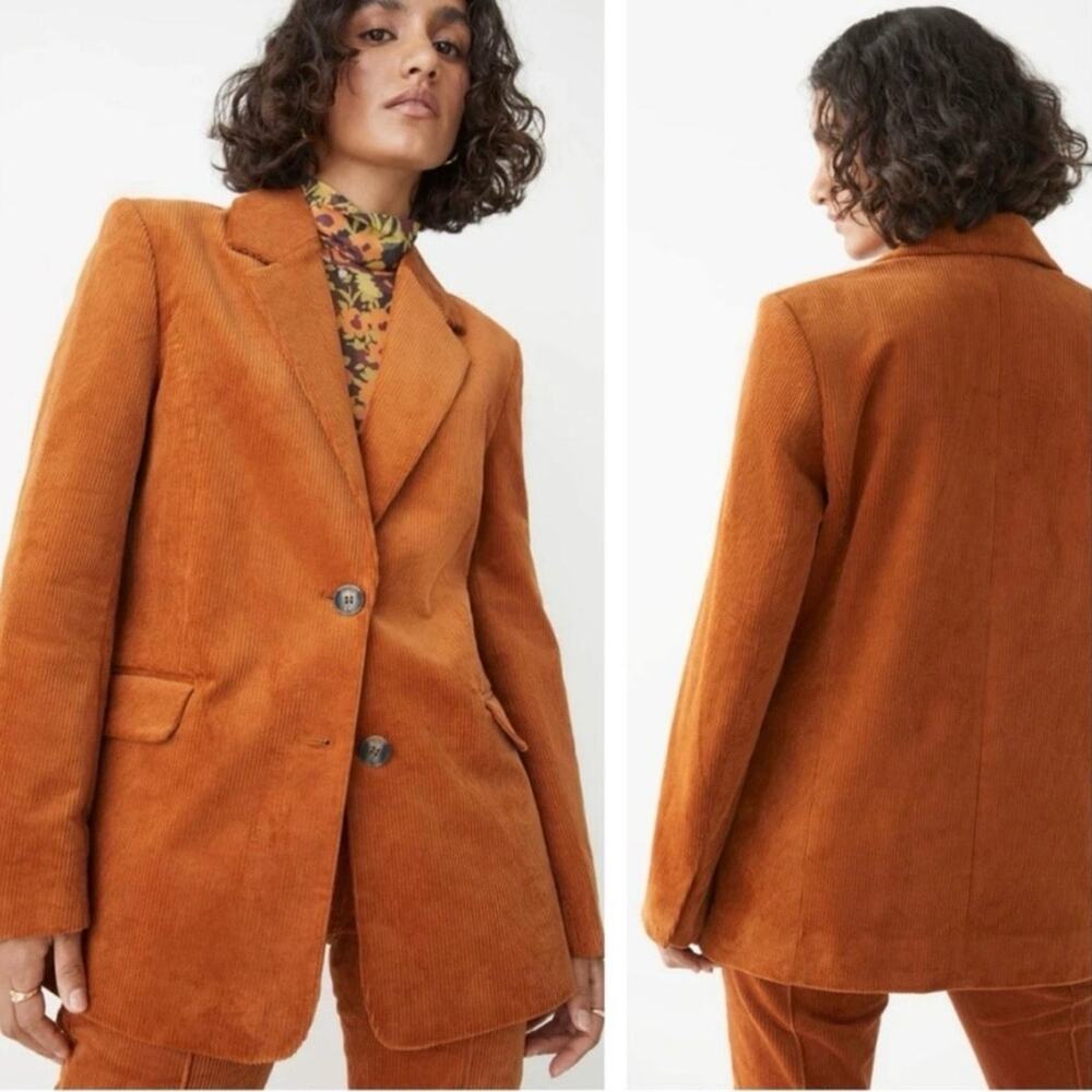 NEW & Other Stories Women's Saddle Brown Corduroy Longline Blazer Jacket, Size 6